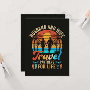 Husband and Wife Travel Partners for Life Beach Invitation