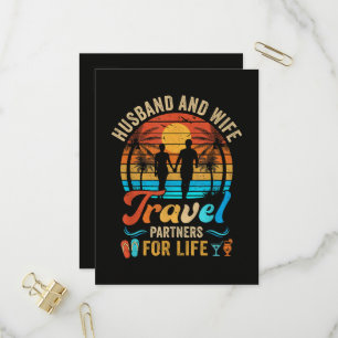 Husband and Wife Travel Partners for Life Beach Invitation Postcard