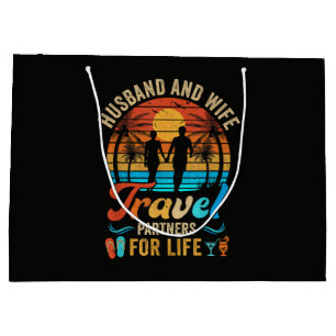 Husband and Wife Travel Partners for Life Beach Large Gift Bag