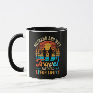 Husband and Wife Travel Partners for Life Beach Mug