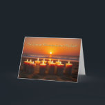 Husband Anniversary of Passing Death Remembrance C Card<br><div class="desc">For the widow on the anniversary of her husband's death. Memorial candles,  lit on the beach as the sunsets into the ocean. A way to show remembrance of a beautiful soul.</div>