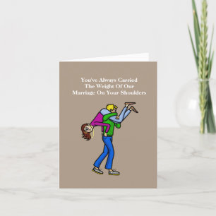 Husband Appreciation Day Card - Man Carrying Wife 