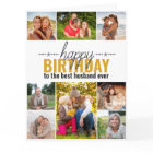 Husband Birthday 8 Photo Collage Personalised Card