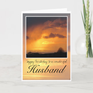Husband Birthday, Bright Sun Behind Dark Clouds. Card