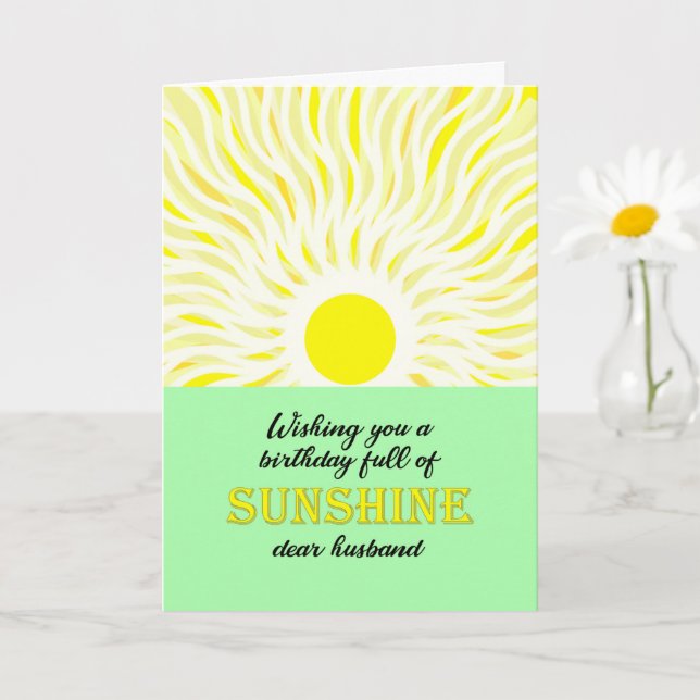 Husband Birthday Bright Sunshine Card (Small Plant)