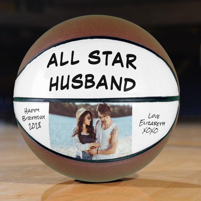 Husband Birthday Photo Personalised Basketball (Creator Uploaded)