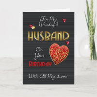 Husband, Birthday With Gold Effect