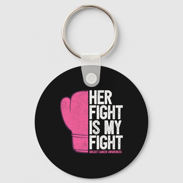 Husband Breast Cancer Wife Support  Key Ring (Front)