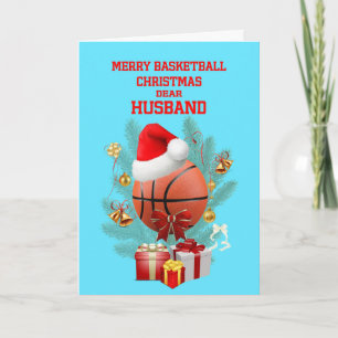 Husband Christmas Basketball Holiday Card