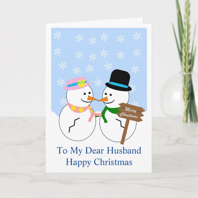 Husband Christmas Card Snowman Design (Front)