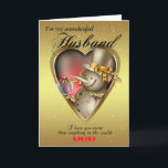 Husband Christmas Card - Snowman In Heart<br><div class="desc">Husband Christmas Card - Snowman In Heart</div>