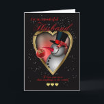 Husband Christmas Card - Snowman In Heart<br><div class="desc">Husband Christmas Card - Snowman In Heart</div>