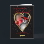 Husband Christmas Card - Snowman In Heart<br><div class="desc">Husband Christmas Card - Snowman In Heart</div>