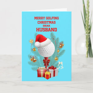 Husband Christmas Golfball Holiday Card