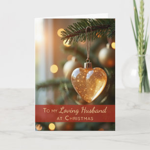 Husband Christmas Romantic Love Heart Ornament Card