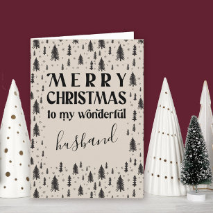 Husband Christmas Tree Minimal Natural Holiday Card