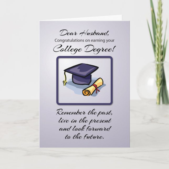 Husband, College Graduation, Remember the Past Card (Front)