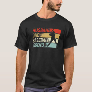 Husband Dad Baseball Legend Funny Vintage Father's T-Shirt