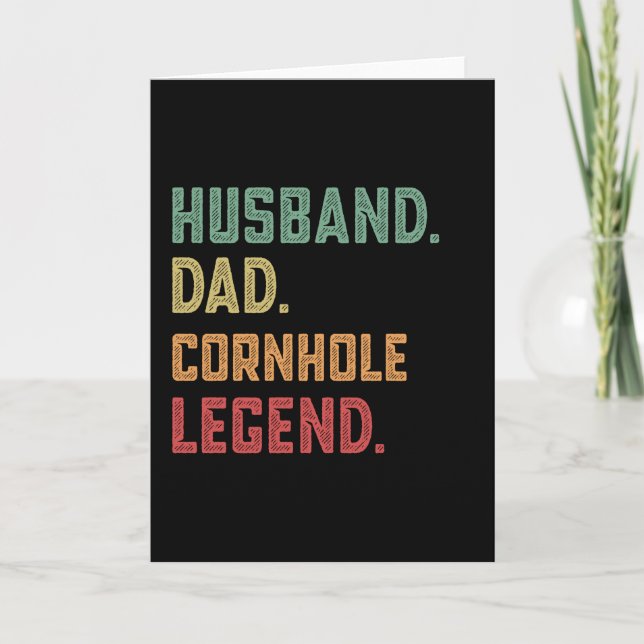 Husband Dad Cornhole Legend Bean Card (Front)