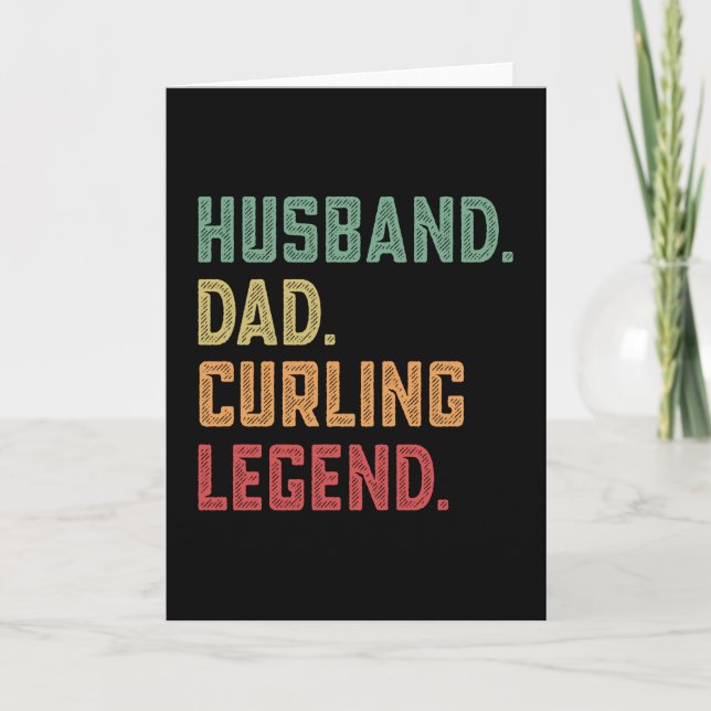 Husband Dad Curling Legend sports Card (Front)