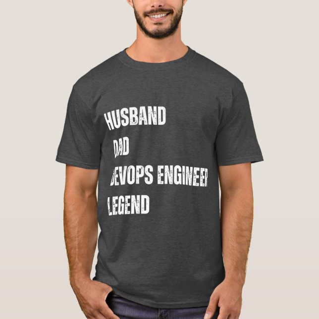 Husband Dad DevOps Engineer family T-Shirt (Front)