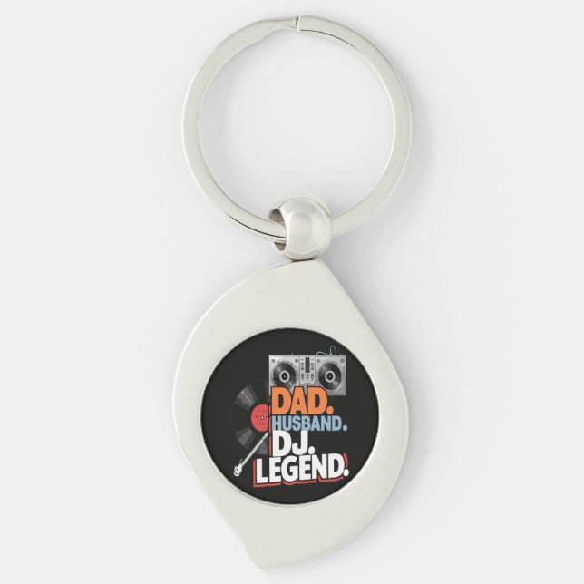Husband Dad DJ Legend Key Ring (Front)