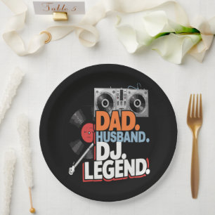 Husband Dad DJ Legend Paper Plate