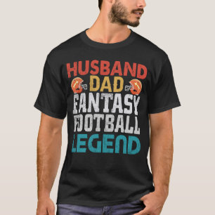 Husband Dad Fantasy Football Legend Men Retro T-Shirt