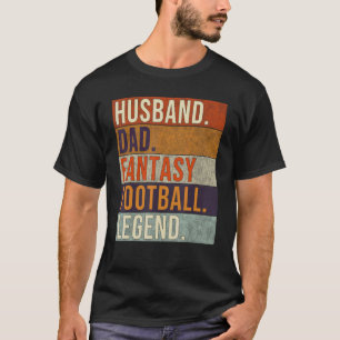 Husband Dad Fantasy Football Legend Retro T-Shirt