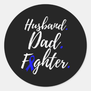 Husband Dad Fighter Alopecia Areata Awareness Classic Round Sticker