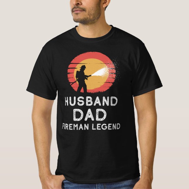 Husband Dad Fireman Legend T-Shirt (Front)