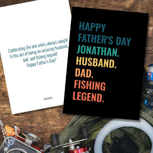 Husband Dad Fishing Legend Custom Father's Day Holiday Card