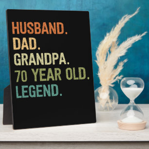 Husband dad grandpa 70 year old 70th birthday gift plaque