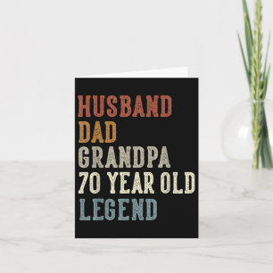 Husband Dad Grandpa 70 Year Old Legend 70th Birthd Card