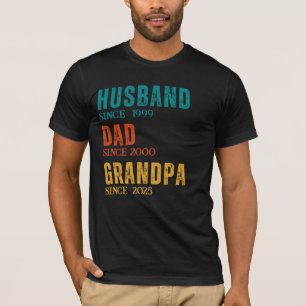 Husband Dad Grandpa Personalised Since Years Retro T-Shirt
