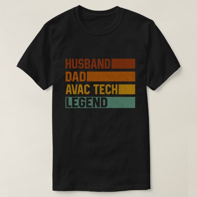  Husband Dad HVAC Tech Legend Funny HVAC Technicia T-Shirt (Design Front)
