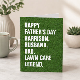 Husband Dad-Name Lawn Care Legend Fun Fathers Day  Card