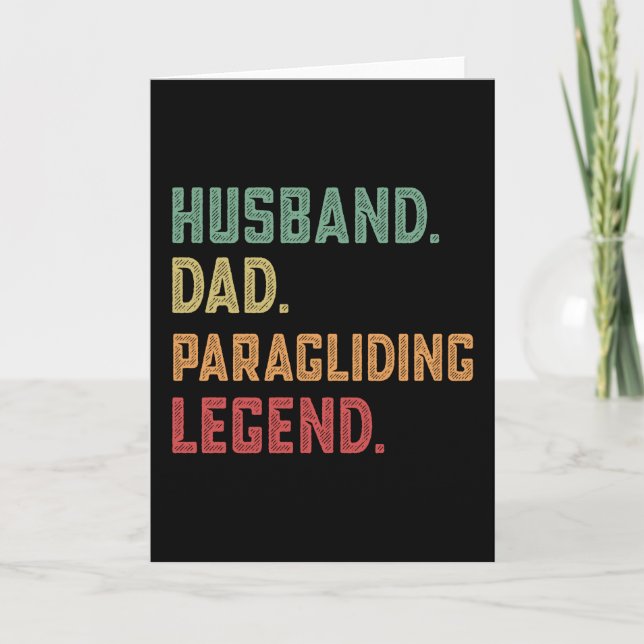 Husband Dad Paragliding Legend Paraglider Card (Front)