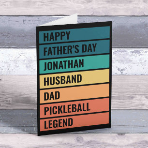 Husband Dad Pickleball Legend Retro Father's Day Holiday Card