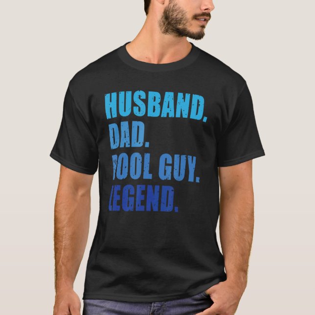 Husband Dad Pool Guy Legend  Men T-Shirt (Front)