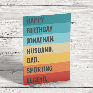 Husband Dad Sporting Legend Fun Birthday Card