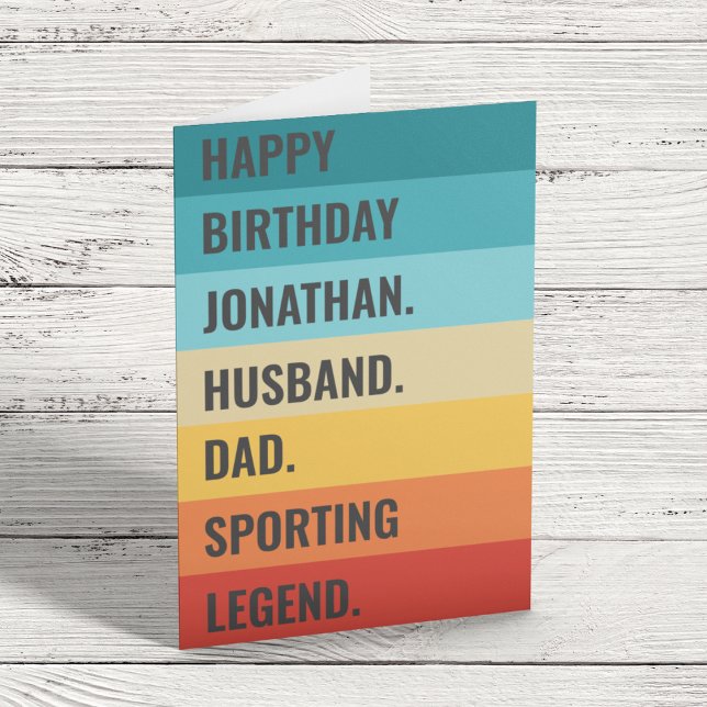 Husband Dad Sporting Legend Fun Birthday Card (Creator Uploaded)