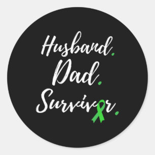 Husband Dad Survivor Kidney Disease Awareness Classic Round Sticker