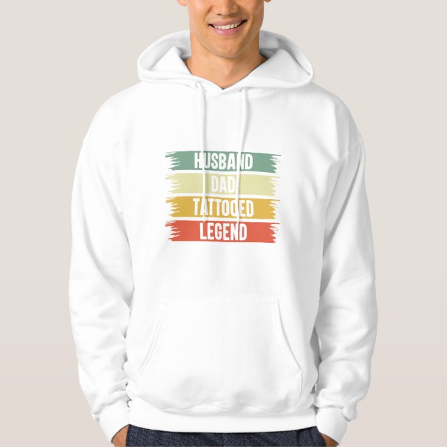 Husband Dad Tattooed Legend Men's Hoodie (Front)