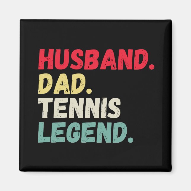 Husband dad tennis legend vintage retro funny magnet (Front)