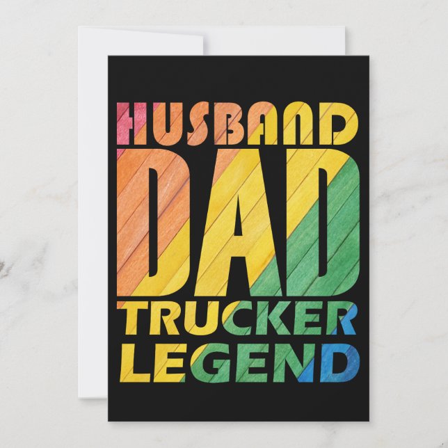 husband dad trucker legend for dad ,dad gift invitation (Front)