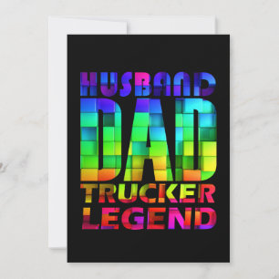 husband dad trucker legend for dad father’s day invitation