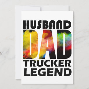husband dad trucker legend for dad invitation