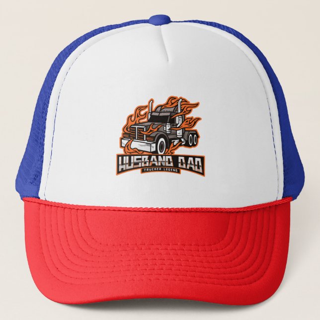 Husband Dad Trucker Legend  Hat (Front)