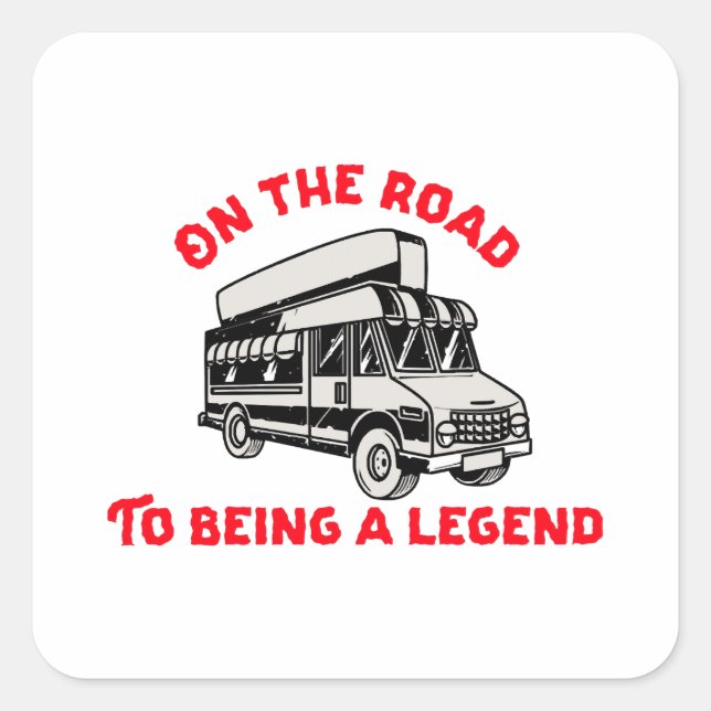 Husband dad trucker legend  square sticker (Front)